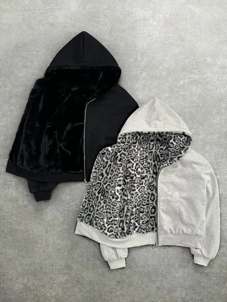Leopard Lined Cozy Hoodie