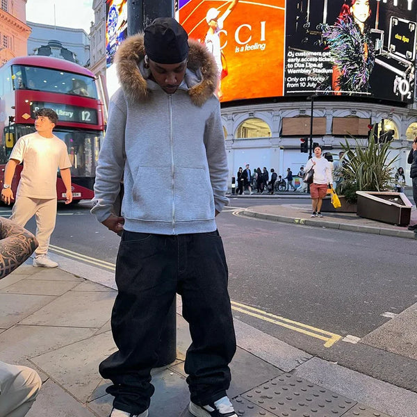 Fur hood Y2K Zip-Up Hoodie