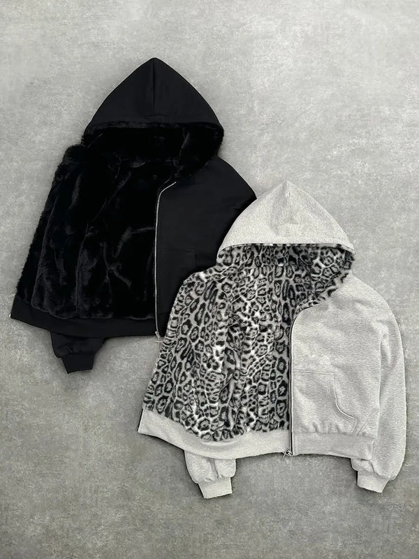 Leopard Lined Cozy Hoodie