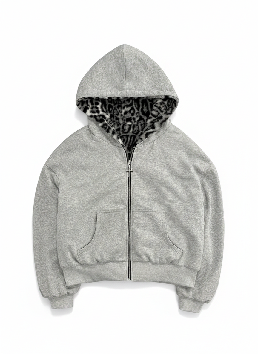 Leopard Lined Cozy Hoodie